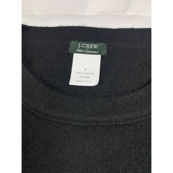 J Crew Cashmere Sweater Womens Size L Black Long Sleeve Crewneck Elevated Basic - Picture 2 of 7